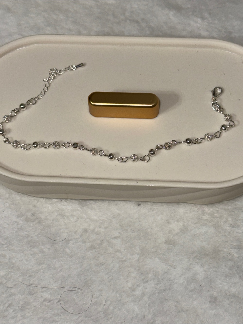 Source Unknown Sterling Silver Beaded Link Bracelet